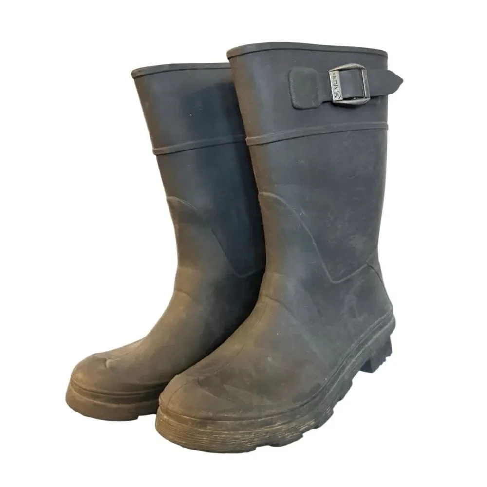 Kamik raindrops boys black rainboot size 13